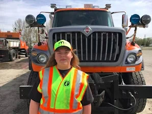 Female with Truck